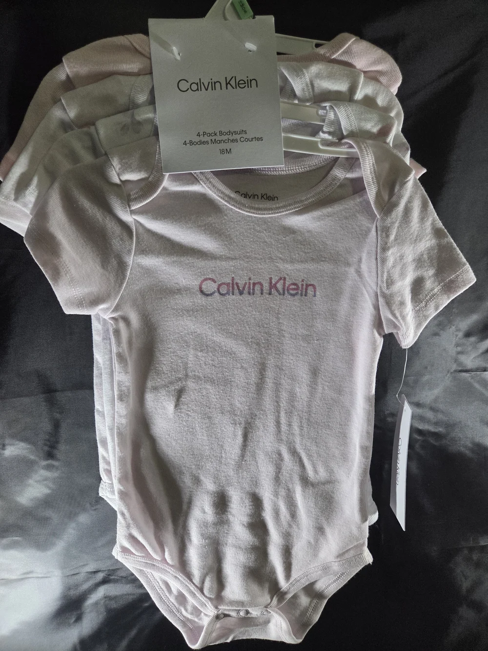Calvin Klein 4-Pack Baby Girls' Pink Logo One-Piece Bodysuits